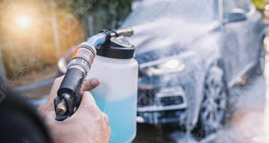 Worker Spraying foam to a SUV car with high pressure foam gun car wash at car wash  : Stock Photo or Stock Video Download rcfotostock photos, images and assets rcfotostock | RC Photo Stock.: