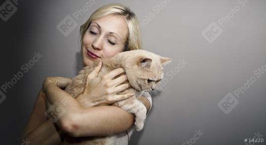 Young Woman with Cat  : Stock Photo or Stock Video Download rcfotostock photos, images and assets rcfotostock | RC-Photo-Stock.: