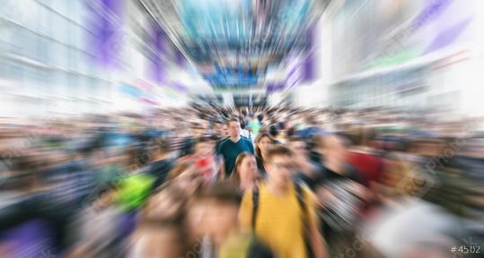 Zoom on anonymous crowd at a trade show or in a trade mall   : Stock Photo or Stock Video Download rcfotostock photos, images and assets rcfotostock | RC Photo Stock.: